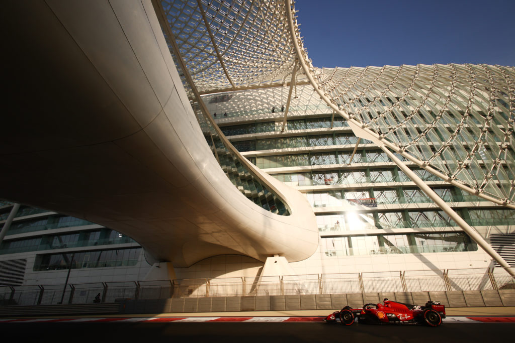 Charles Leclerc of Ferrari during the Formula 1 post-season test at Yas Marina Circuit in Abu Dhabi, United Arab Emirates on November 28, 2023.